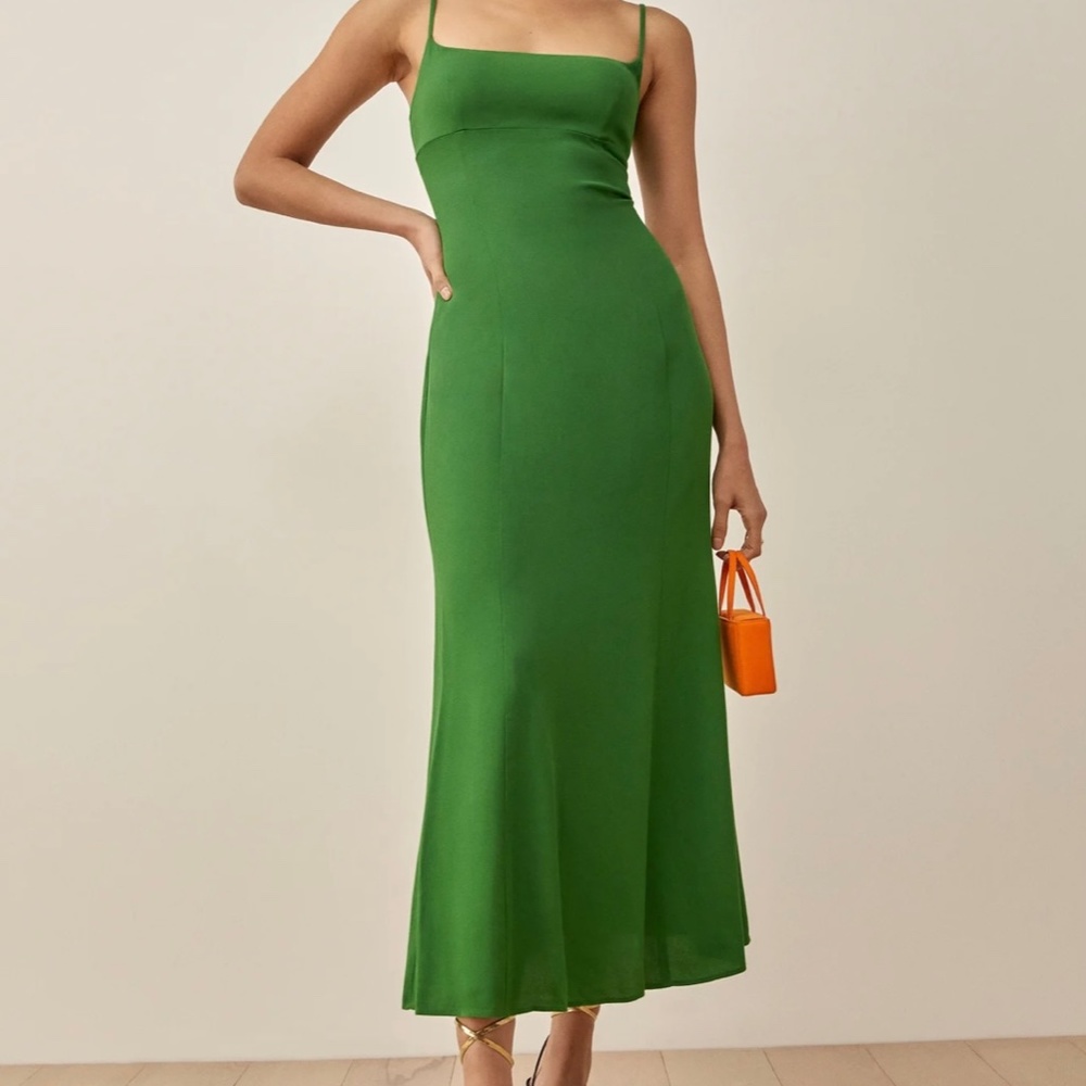 Reformation Liya Dress- Kelly Green Size 10